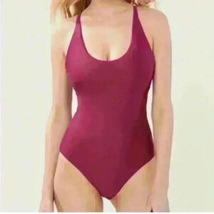 Andie One-Piece Swimsuit in Berry